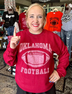Crimson Oklahoma Football Sweatshirt